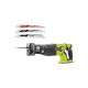 Pack RYOBI - Scie sabre Brushless R18RS7-0 - 18V OnePlus - sans batterie ni chargeur - Lot de 3 lames RAK3RBWM spéciales scie