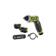 Tournevis RYOBI 4V USB Lithium - 1 batterie 2,0Ah - coffret 10 embouts - mandrin déporté - renvoi d'angle - RSD4-120TA2