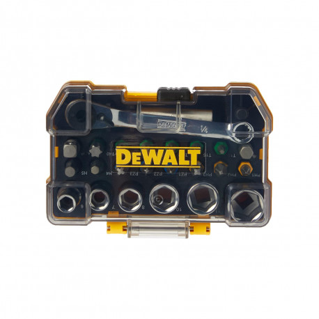 Coffret 24 pièces de vissage DEWALT - douilles et embouts 25 mm - DT71516-QZ