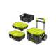 Pack RYOBI Système LINK Boîte à outils sur roulettes - Boite à outils medium - Boîte à outils compacte - Caisse