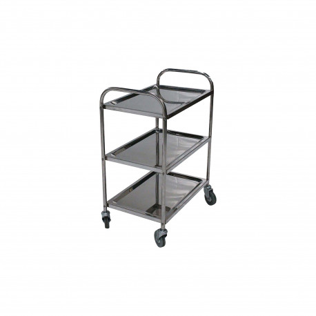 Servante 100 KG INOX 3 plateaux 610x410 mm